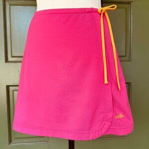 Ellesse | Retro Vibe Athletic Mock Wrap Pink Mini Skirt | USA S | UK 12